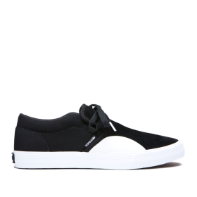 Supra Mens CUBA Low Top Shoes Black/white | US-65190